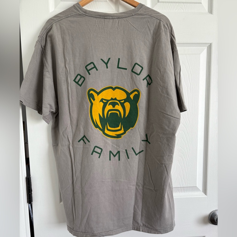 Size XL Comfort Wash gray Baylor University “BAYLOR FAMILY” short sleeve Tshirt